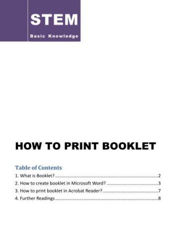 How to Print Booklet